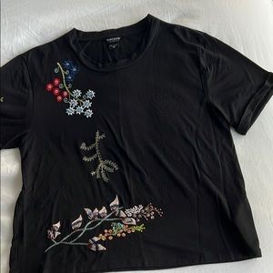 Marciano Black T-shirt with Beaded Detail